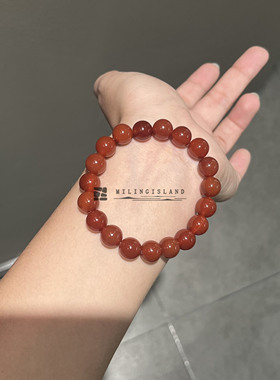 许妍同款红色玛瑙单圈手串
