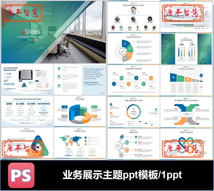 公司业务展示图标图表主题ppt模板可编辑素材工作总结汇报品牌推