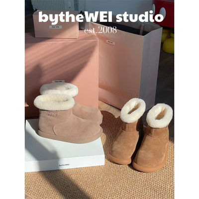 bytheWEI【豆沙小土豆】谬系少女感羊毛雪地靴防滑保暖冬日短靴女
