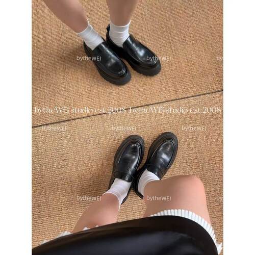 bytheWEI【凯旋乐福】厚底6cm超轻乐福鞋女英伦风学院风小皮鞋女