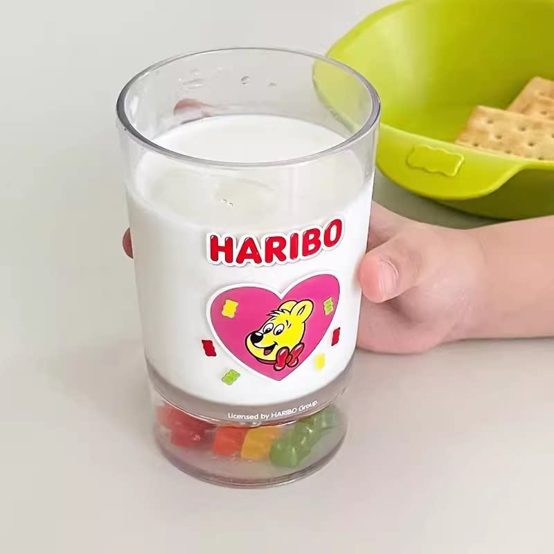 韩国采购Haribo小熊软糖水杯哈瑞宝树脂儿童牛奶杯早餐果汁咖啡杯