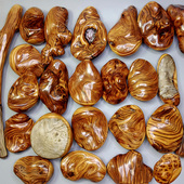 5000目精抛光太行崖柏手把件陈化料虎皮纹红黑油天然随形 新品