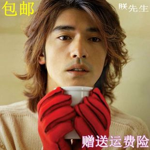 金城武明星同款假发男长直发帅气韩版中分刘海逼真小品道具潮流酷