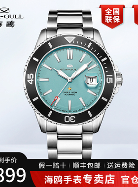 海鸥表男士运动海洋潜水游泳夜光全自动机械表手表男表男款1523A