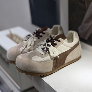 女 阿甘鞋 欧货小众设计师26春款 厚底真皮拼色德训鞋