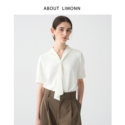 LIMONNN | 2025高智感气质通勤夏装新款短袖飘带衬衫面试职业装