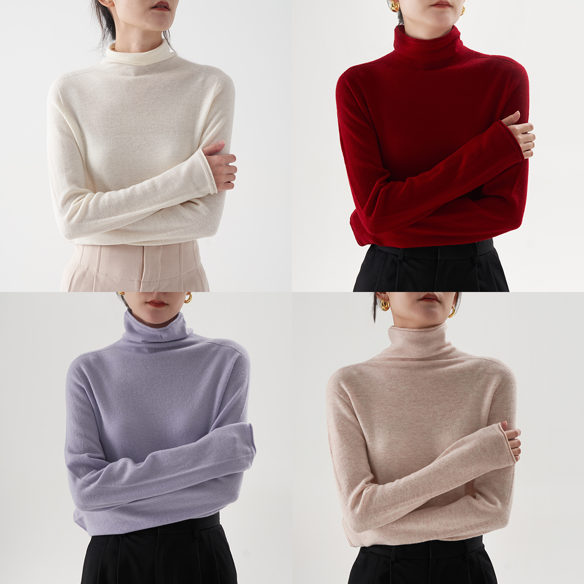 LIMONN绵羊毛套头高领