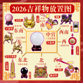 2026年丙午马年九宫方位吉祥物 化五黄二黑三碧七赤星 旺五大吉星
