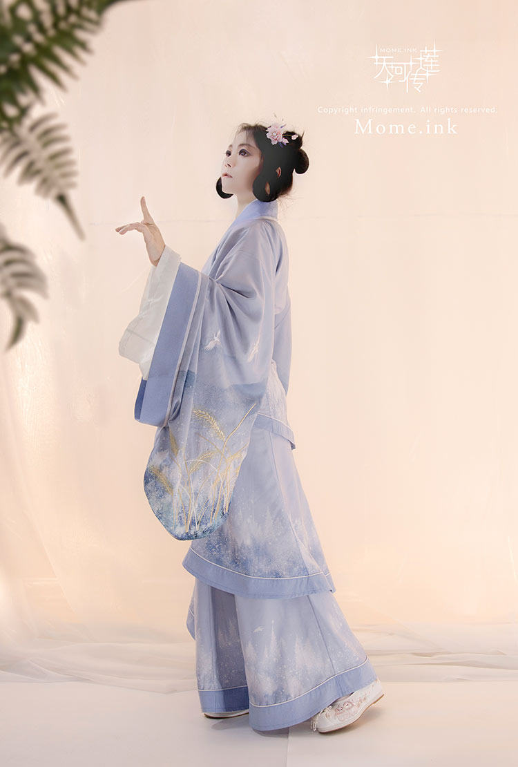 【天河莲传】适彼乐土曲裾深衣三绕长曲双色汉服民族礼服