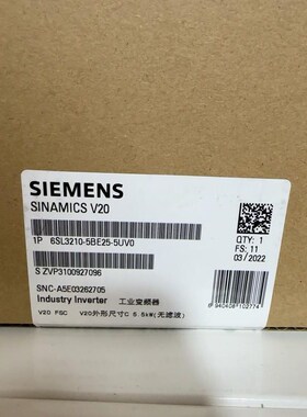 西门子变频器V20 6SL3210-5BE25-5UV0 5议价
