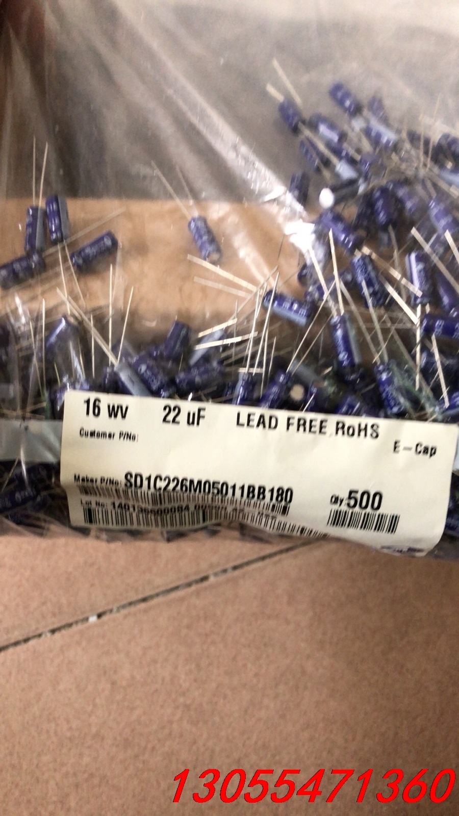 议价19000个三和电容16v22uf.体积5x11.原包长脚8