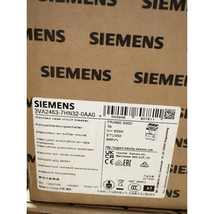 西门子塑壳断路器 3VA2463-7HN32-0AA0 3V议价