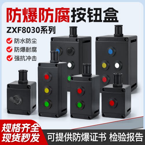 防爆防腐按钮盒主令控制器ZXF8030按钮开关复位旋转急停指示灯