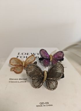 CHRIST正品水钻串珠线手工布艺蝴蝶发饰扭夹八字夹发夹半发盘发