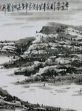 纯手绘字画书画客厅装饰画热销I092533周厚成三尺斗方国画山水画