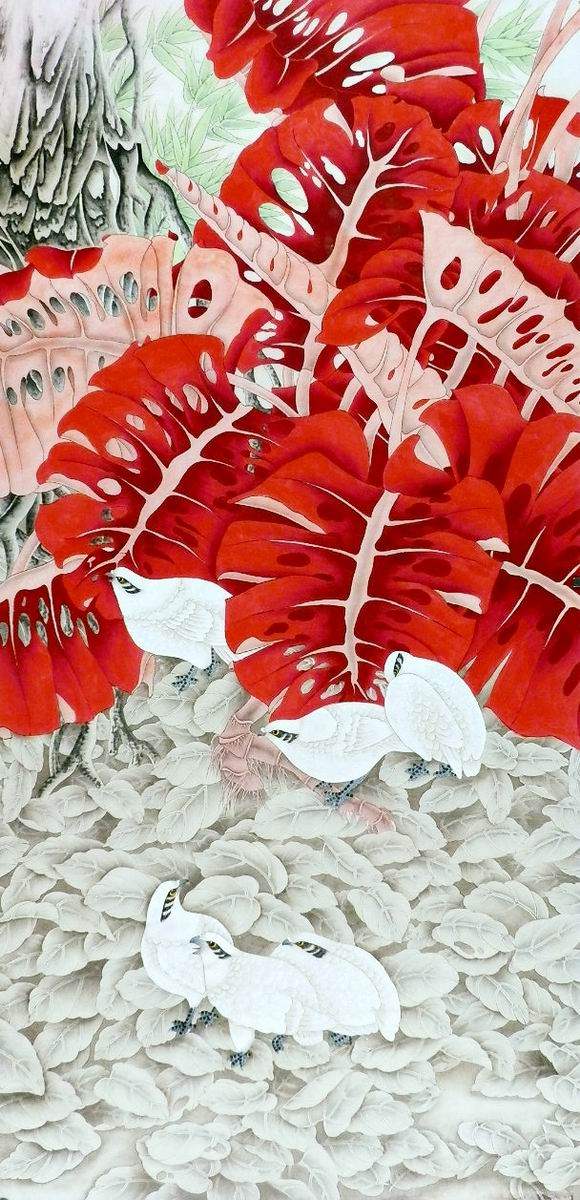 四尺工笔花鸟国画手绘字画客厅装饰画精品无款喜鹊玉兰梧桐136GG