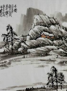手绘山水画纯手工字画热销周厚成三尺斗方装饰国画山水画GG