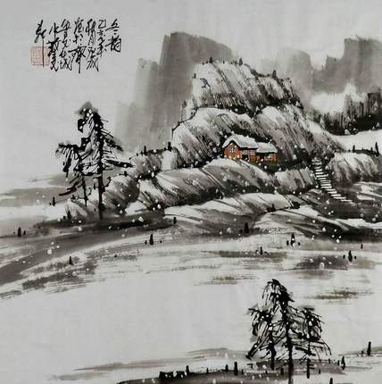 手绘山水画纯手工字画热销周厚成三尺斗方装饰国画山水画GG