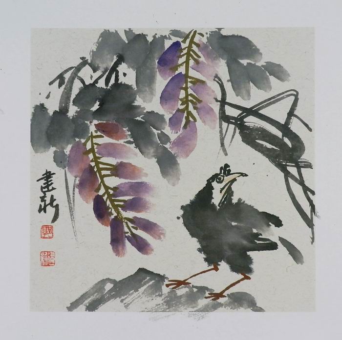 名人字画书画手绘客厅装饰画新品I042517郭建新国画花鸟画小品