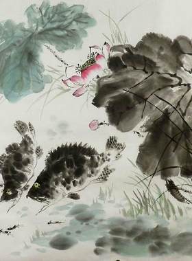 纯手绘国画装饰画花鸟中式客厅