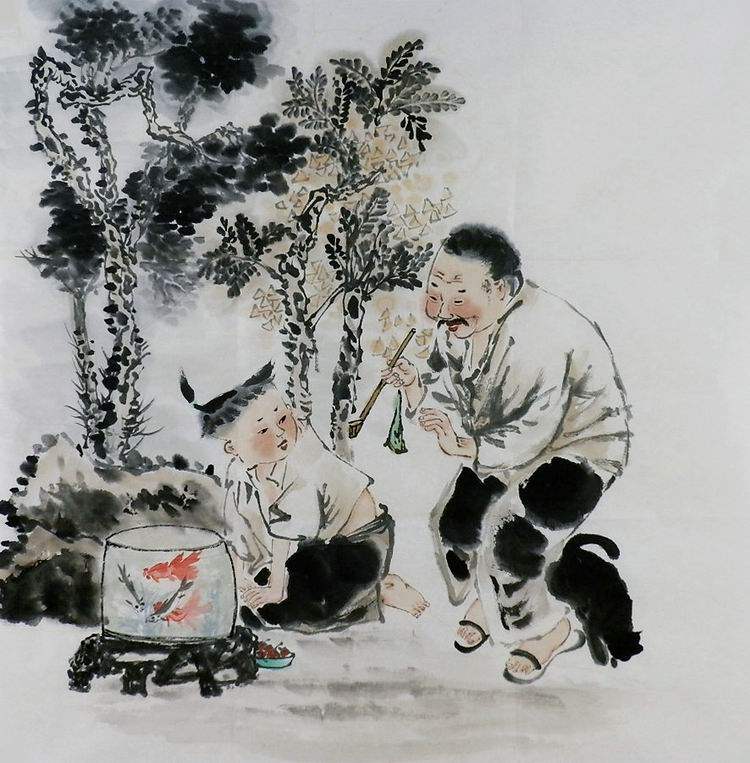 手绘水墨画热销I080206四尺斗方无款国画写意人物画童子百子图