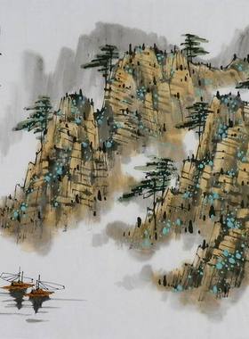 纯手绘字画书画客厅装饰画I092606周厚成三尺斗方国画山水画