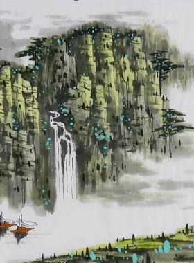 纯手绘字画书画客厅装饰画热销I092550周厚成三尺斗方国画山水画