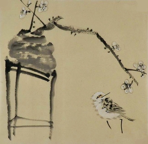 国画花鸟装饰画水墨小品纯手绘无款字画中式简约客厅餐厅办公室GG