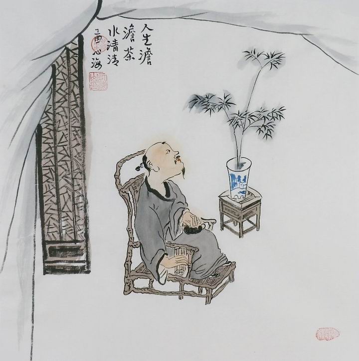 纯手绘字画书画热销心海斗方国画