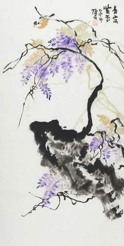 装饰画国画陈石纯手绘花鸟画大厅