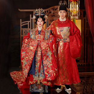 桃花序【瑞龙锦凤】明制婚服新款中式重工凤冠霞帔汉服男女款全套
