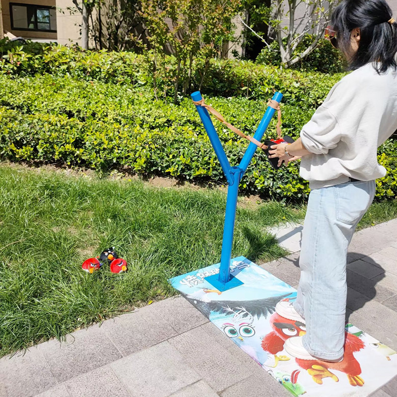 真人版实木大弹弓愤怒的小鸟商场促销暖场活动游戏弹射道具中秋节