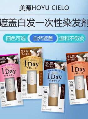 日本Hoyu宣若cielo美源植物染发笔一次性梳黑临时遮白神器补发根