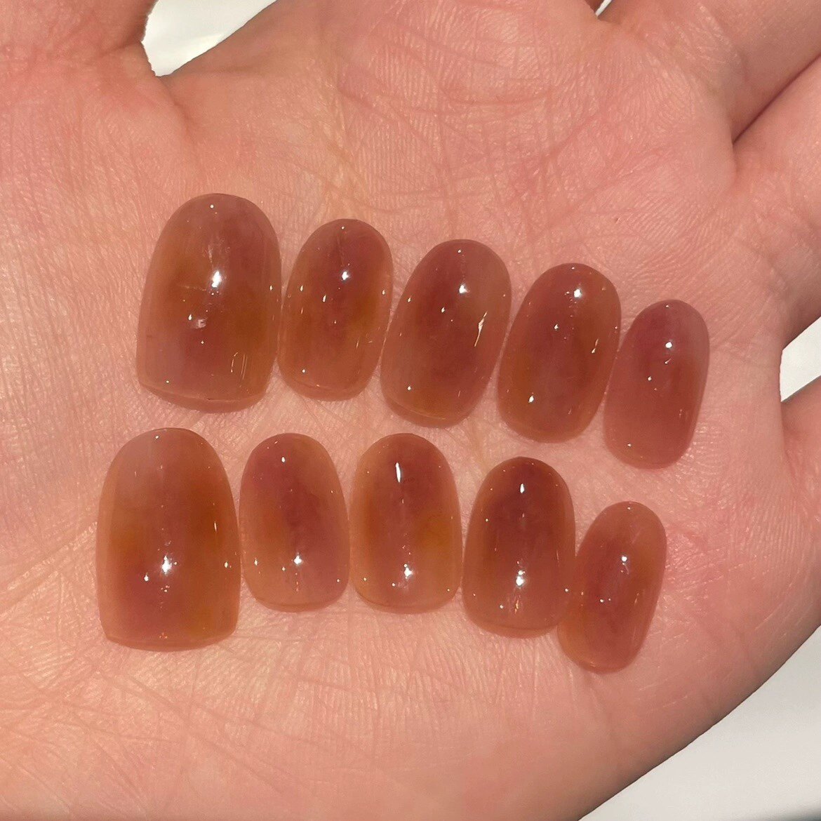【茶语玫瑰】晕染美甲手工制作穿戴甲贴片可拆卸显白高级感
