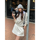 Luu假两件翻领条纹POLO卫衣女春秋韩系宽松休闲百搭减龄上衣 Halo