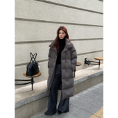 Halo 立领超保暖外套 95白鸭绒加厚长款 Luu深灰色羽绒服女冬季 新款