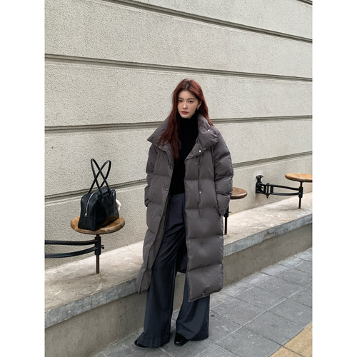 HaloLuu深灰色羽绒服女冬季新款