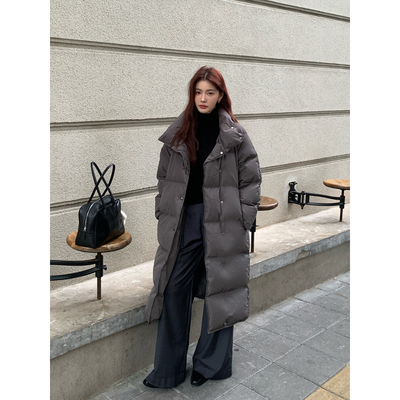 HaloLuu深灰色羽绒服女冬季新款