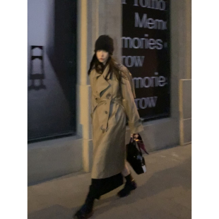 韩系气质高级感中长款 新款 大衣 Luu廓形卡其色风衣外套女春季 Halo