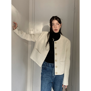 Luu 高级设计感短款 法式 2026新款 上衣 白色小香风外套女春季 Halo