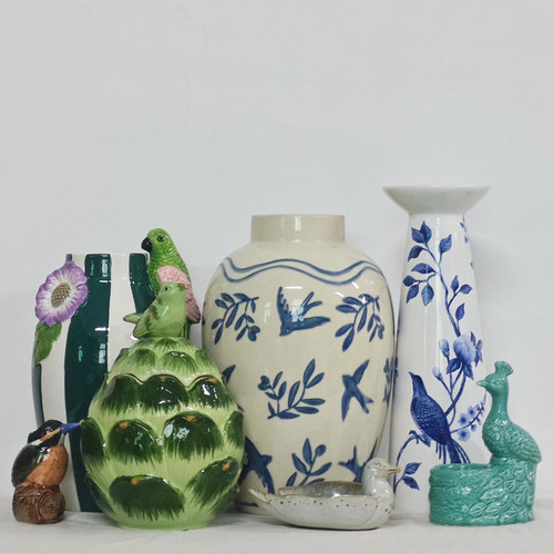外贸孤品 动物 鸟系列花盆、花瓶、烛台、储物罐 收纳 摆件