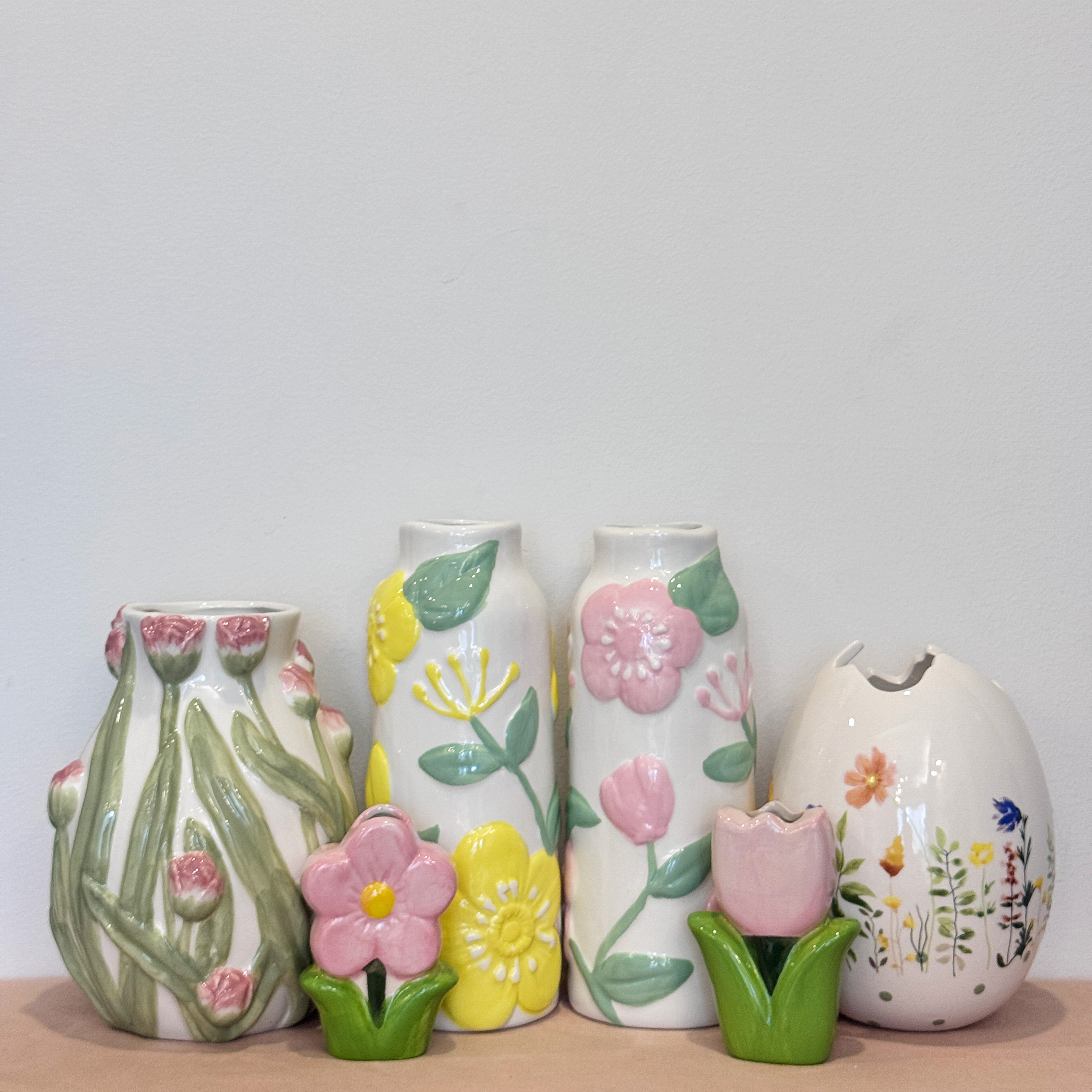 外贸出口 孤品 手绘  花朵系列 陶瓷花瓶  花盆 花器 摆件 烛台