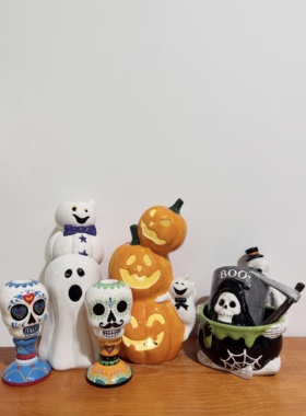 外贸孤品 万圣系列储物罐、烛台、马克杯、笔筒、托盘 摆件、夜灯