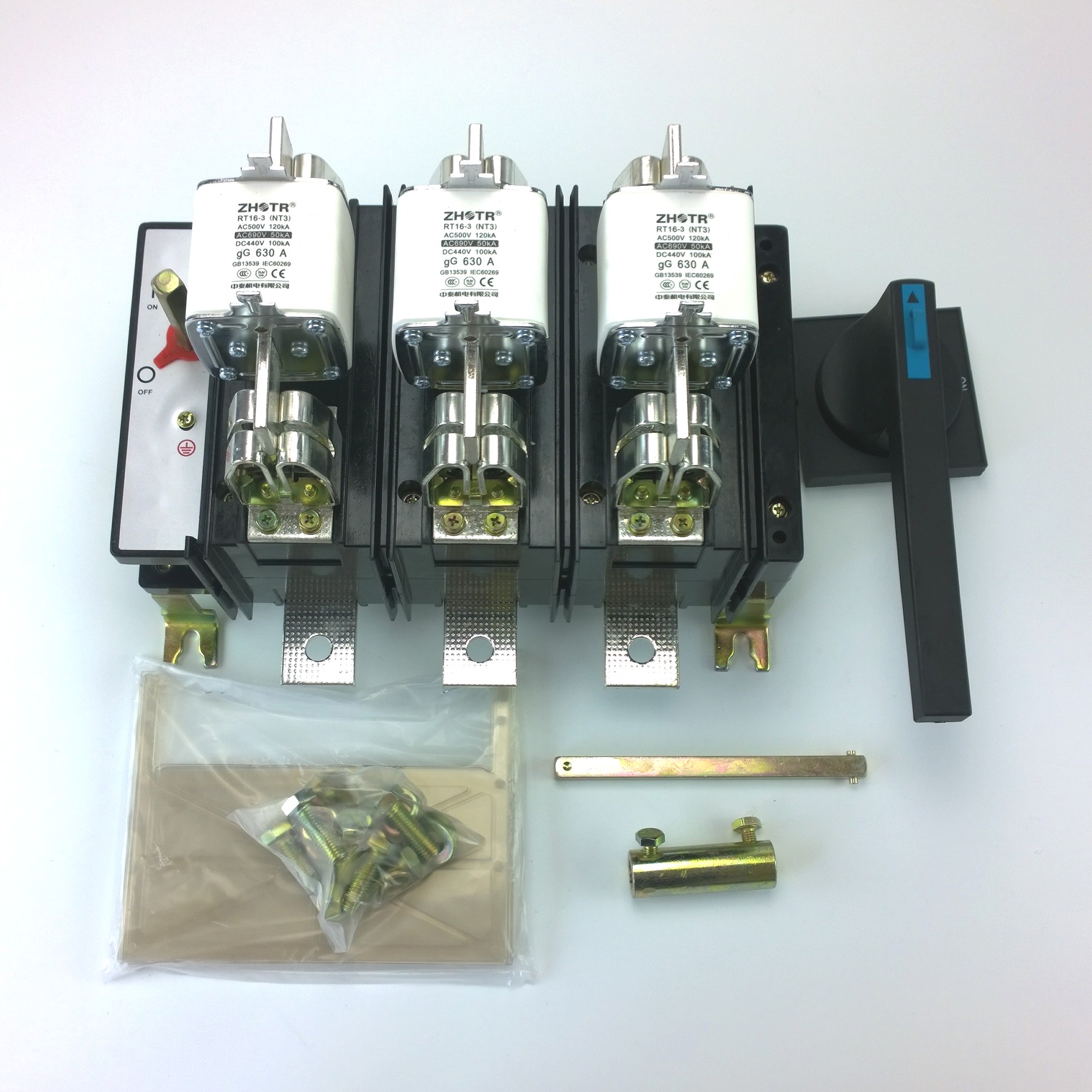 隔离开关熔断器组式负荷单投刀熔开关HH15QSA-500 630A/3P 三极相