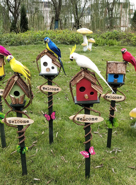 户外木质装饰田园花园落地摆件