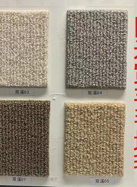 羊毛涤纶混纺满铺地毯展厅卧室4米加厚条纹白色圈绒割绒直播间米