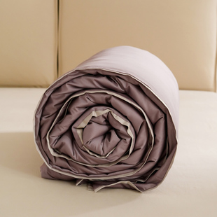 高端紫色 100支新疆长绒棉单被套拼色缺角设计轻奢被罩 有设计感