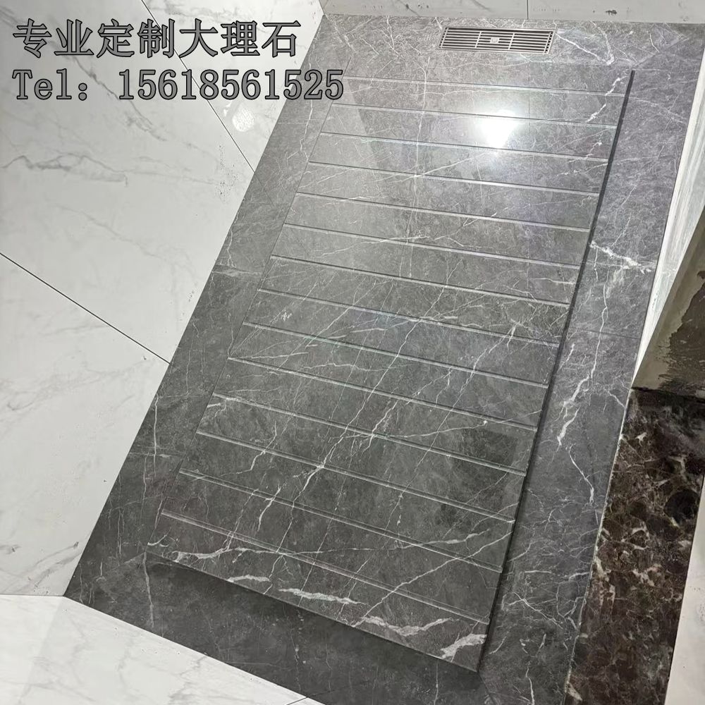 上海定制星耀灰天然大理石材过门挡水条淋浴房底座窗台楼梯踏步板