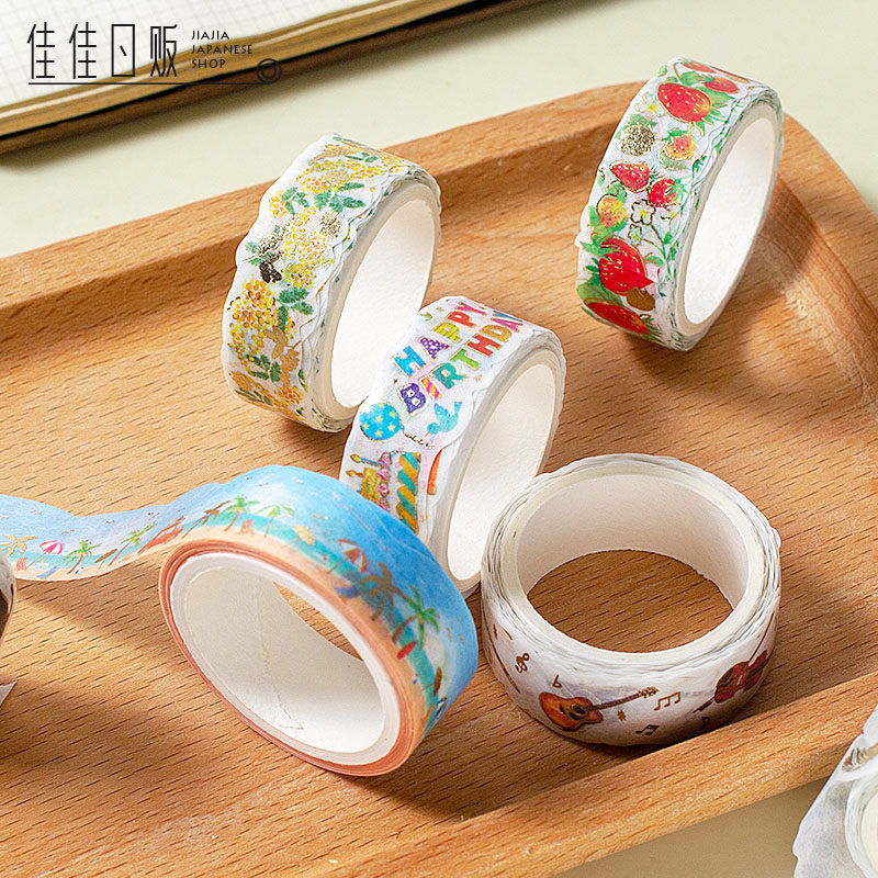 TSUTSUMU/包む 异型箔押系列羽毛猫乐器草莓日本进口手帐和