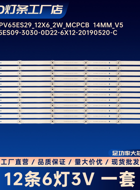 HRS_TPV65ES29_12X6_2W_MCPCB  14MM_V5电视背光灯条65PUF7294/T3